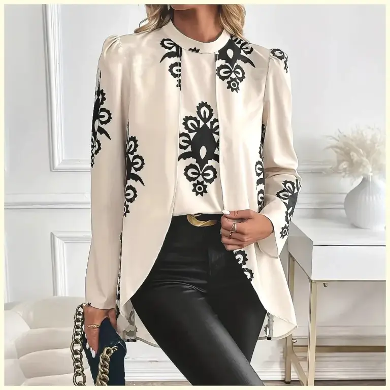 Elegant Women's Printed Blouse for Office Style