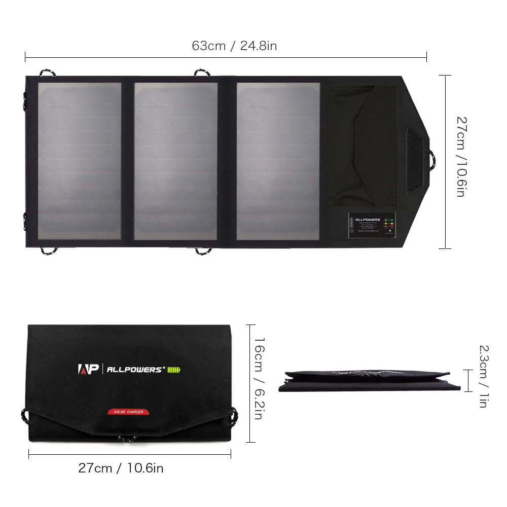 ALLPOWERS 21W 5V Portable Solar Charger for Phone - Specifications and Review ALLPOWERS 21W 5V Portable Solar Charger for Phone - Specifications and Review