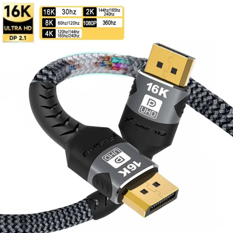 DisplayPort 2.1 Cable 54Gbps for 16K and 4K 240Hz