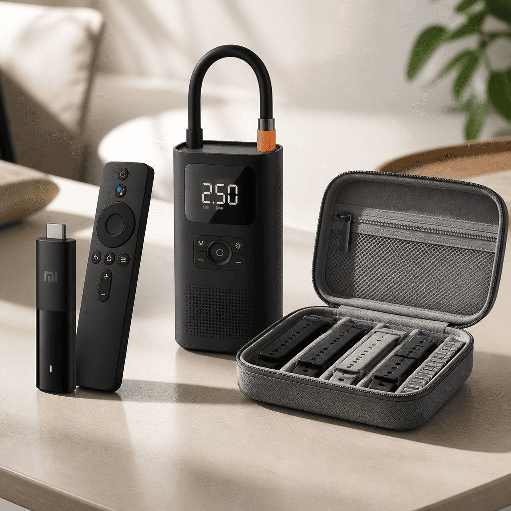 3 Smart Everyday Upgrades: Xiaomi 4K TV Stick, Baseus Tire Inflator, and Apple Watch Band Travel Case