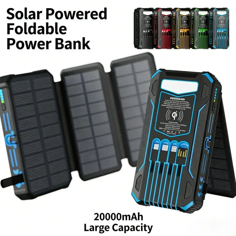 20000mAh Solar Power Bank with Wireless Charging