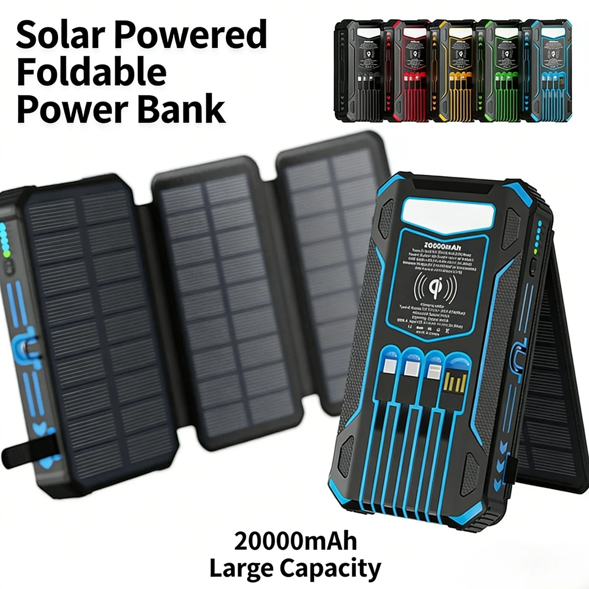20000mAh Solar Power Bank with Wireless Charging 20000mAh Solar Power Bank with Wireless Charging