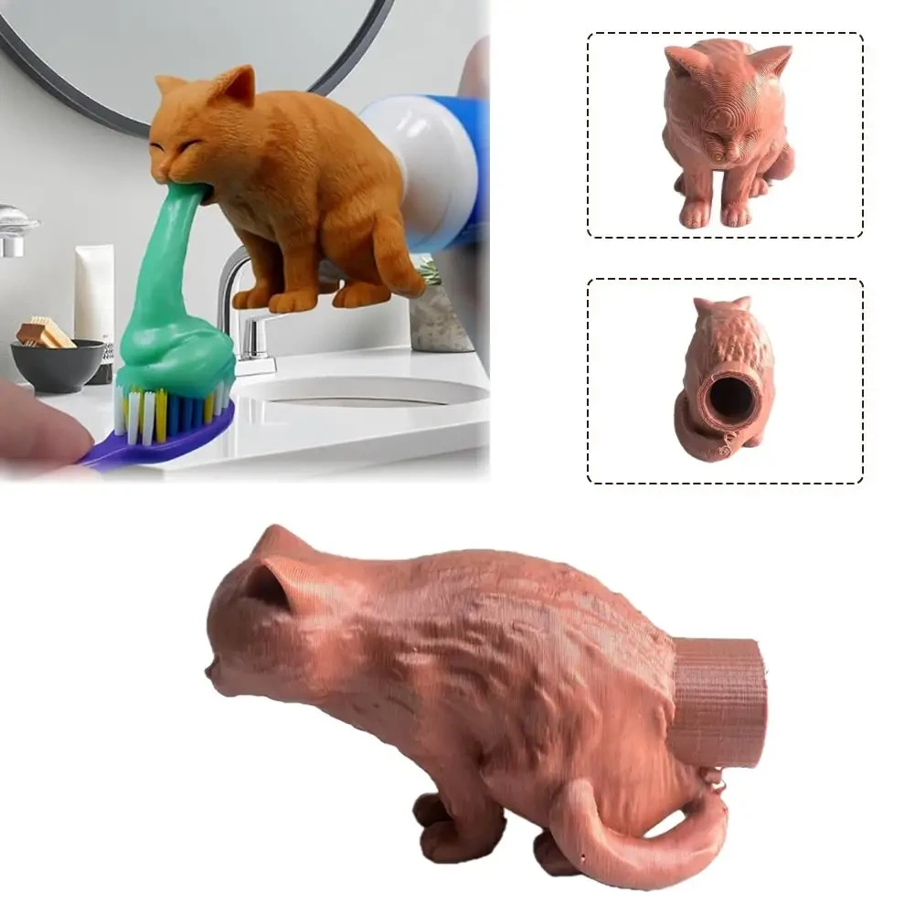 Funny Cat Toothpaste Dispenser for Bathroom Funny Cat Toothpaste Dispenser for Bathroom