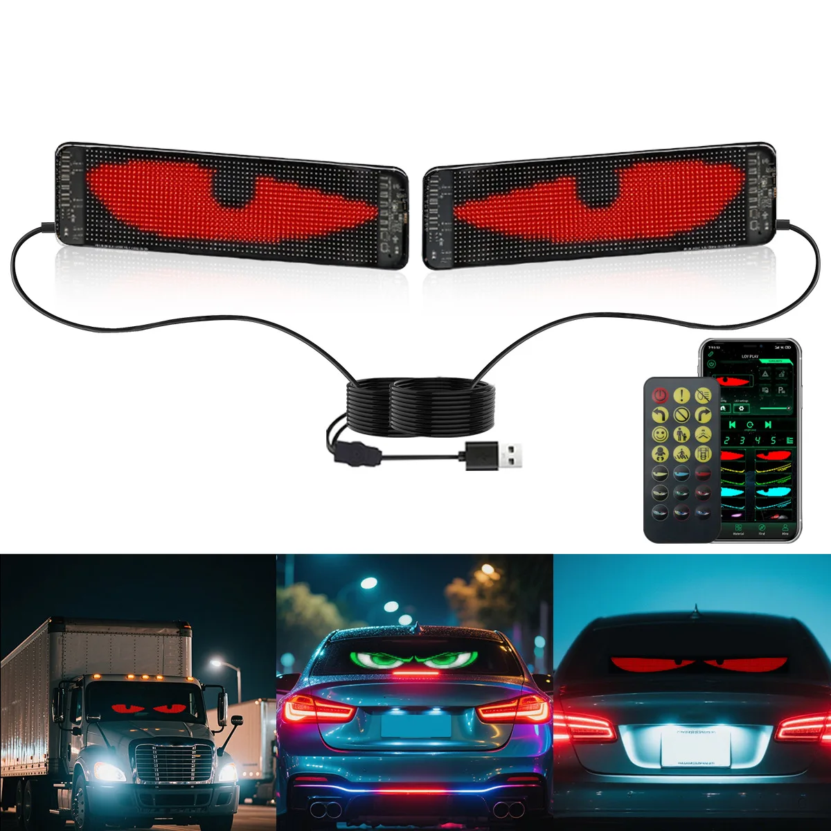 LED car soft screen, car mounted flexible advertising screen, USB APP, Bluetooth storefront, Devil's LED car soft screen, car mounted flexible advertising screen, USB APP, Bluetooth storefront, Devil's