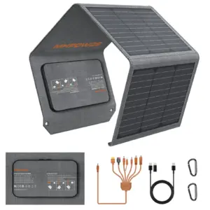 MHPOWOS Преносим соларен панел MHPOWOS 120W / 40W, сгъваем ETFE соларен заряден панел 19V за електроцентрали и телефони - характеристики и ревю wiki on AliExpress