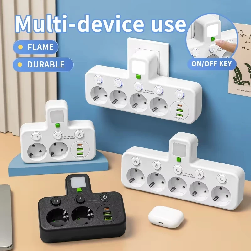 power strip eu plug ac outlets multitap socket extension cord electrical with usb type c pd fast cha power strip eu plug ac outlets multitap socket extension cord electrical with usb type c pd fast cha