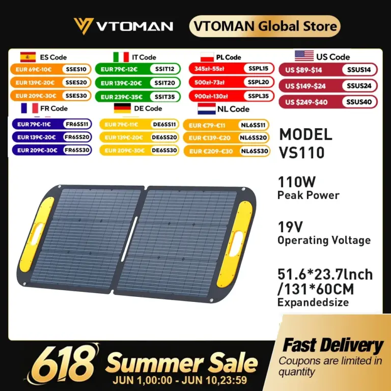 VTOMAN VS110 110W Foldable Solar Panel VTOMAN VS110 110W Foldable Solar Panel