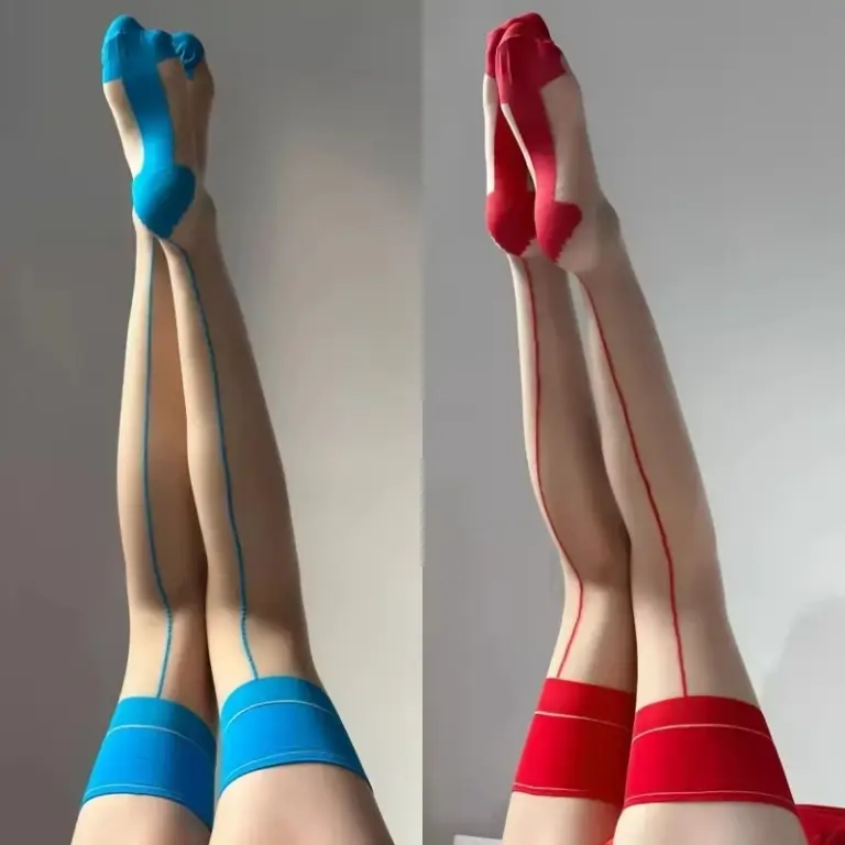Vintage Cuban Heel Back Seam Thigh High Stockings Oil Shiny Ultra Thin Transparent Silk Hosiery Wome Vintage Cuban Heel Back Seam Thigh High Stockings Oil Shiny Ultra Thin Transparent Silk Hosiery Wome