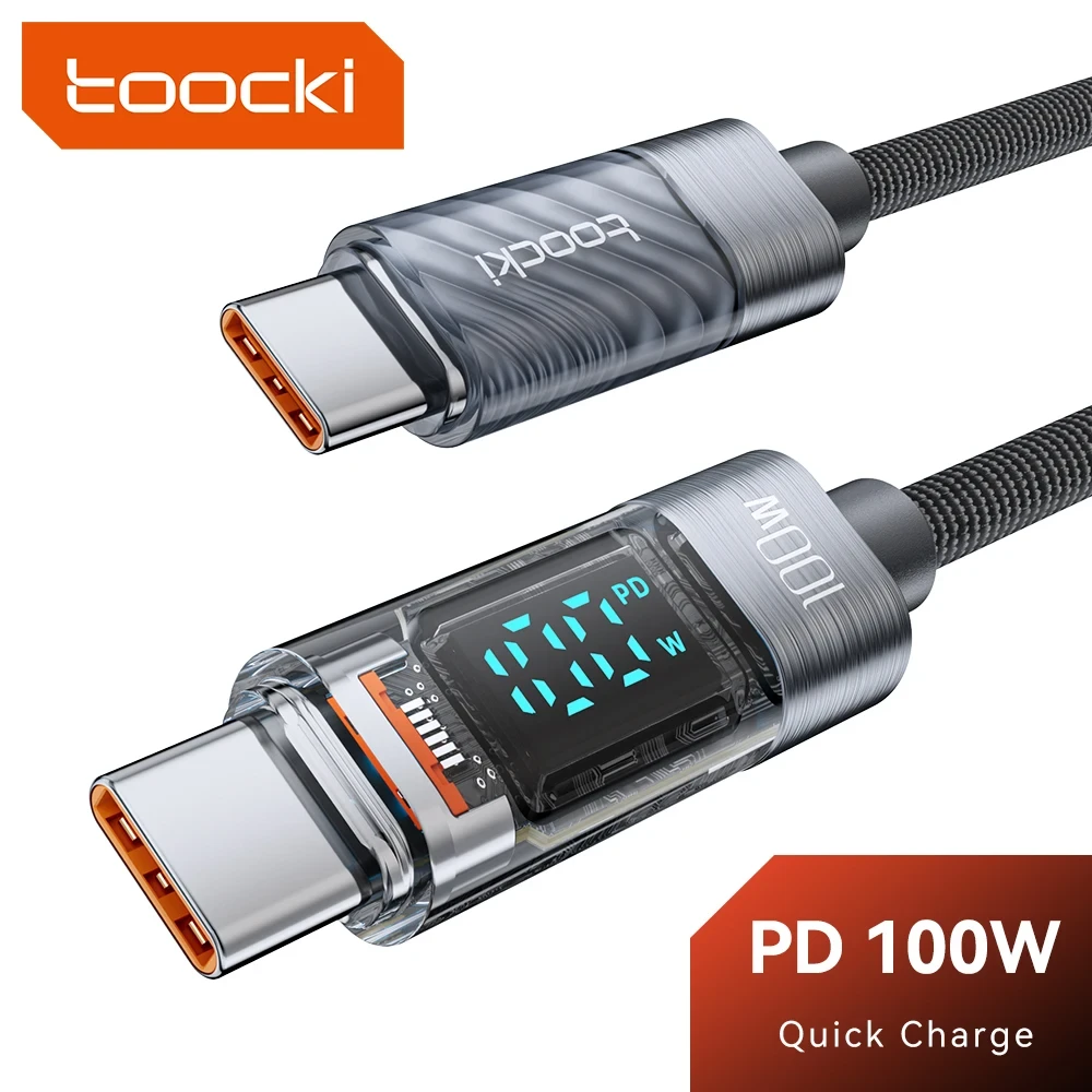 Toocki 100W USB-C Cable with Display Fast Charging Toocki 100W USB-C Cable with Display Fast Charging