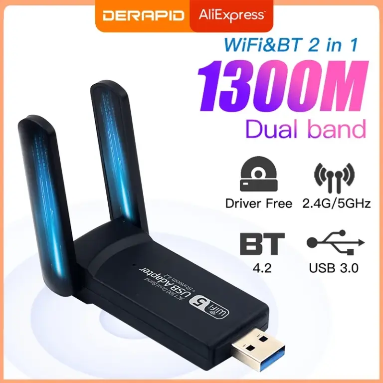 USB Wi-Fi Adapter 1300Mbps with Bluetooth 4.2 USB Wi-Fi Adapter 1300Mbps with Bluetooth 4.2