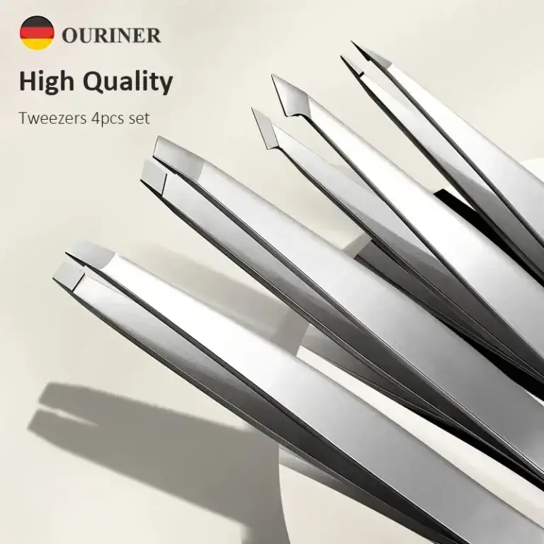 Ouriner 4-Piece Stainless Steel Eyebrow Tweezer Set Ouriner 4-Piece Stainless Steel Eyebrow Tweezer Set