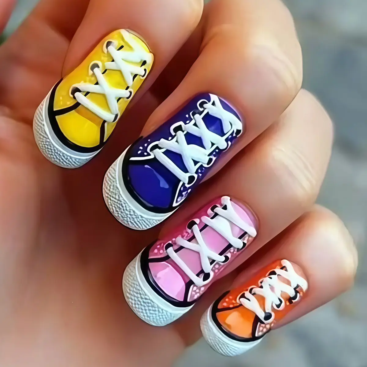 24-Piece Sneaker Design Press-On Nails 24-Piece Sneaker Design Press-On Nails